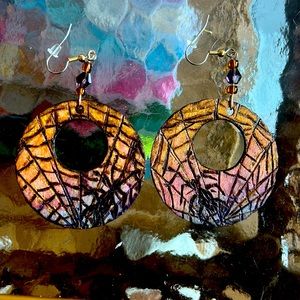 Halloween Spider Web Earrings